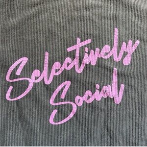 LuluSimon Studio Sweatshirt with Pink 'Selectively Social' Print